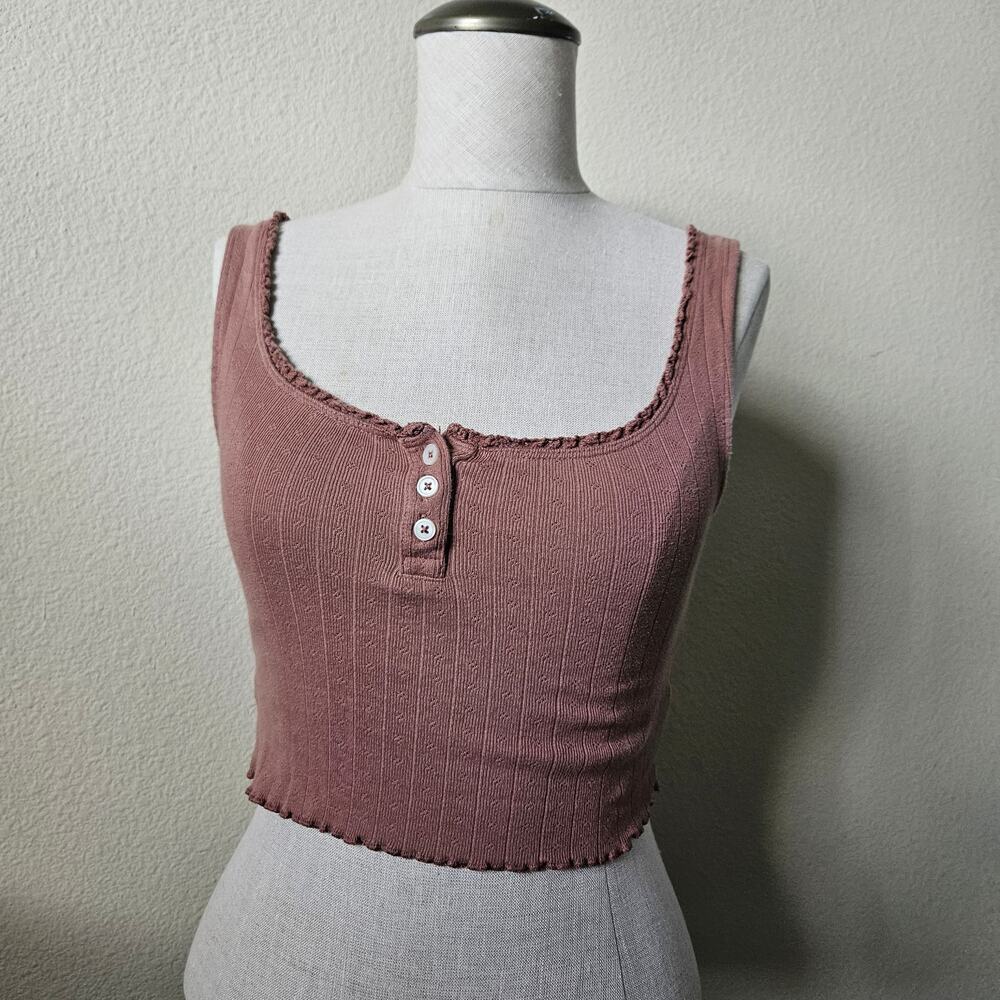 American Eagle AE Henley Crop Tank Top XS